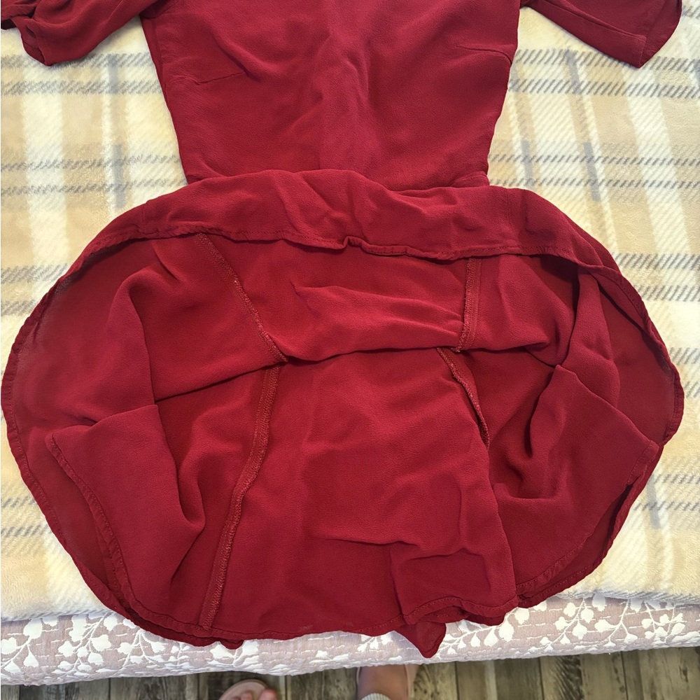 Reformation Rich Burgundy Mini Dress - Picture 3 of 6